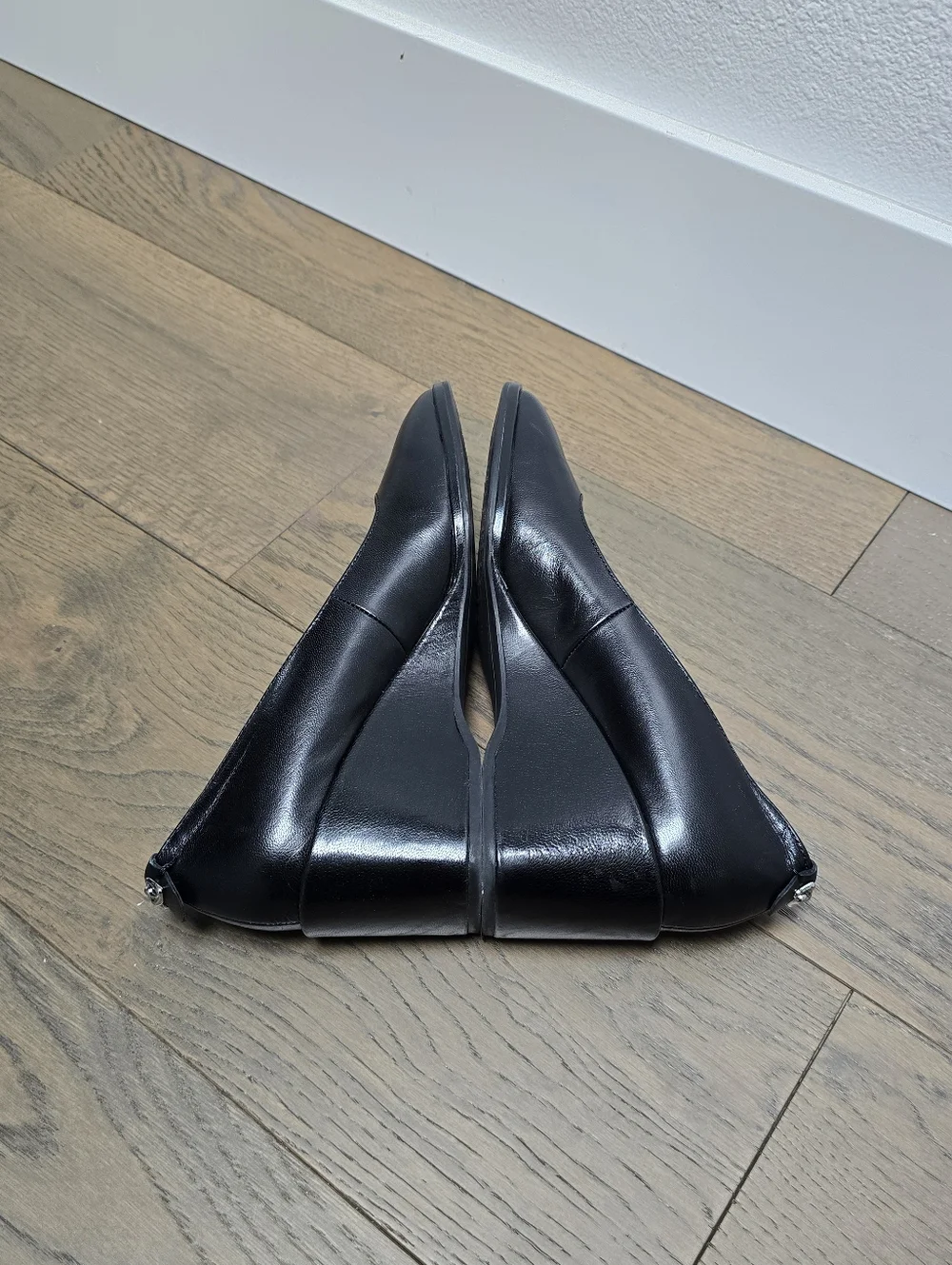 Aerosoles Aurora Square Wedge Leather Pumps in Black